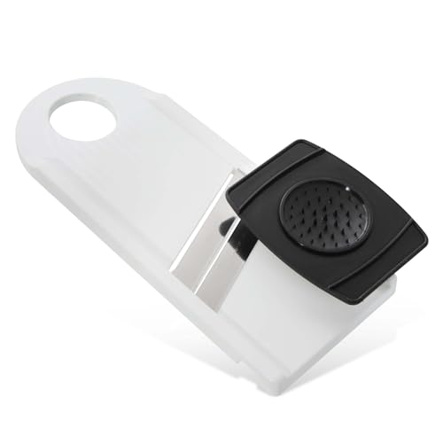 Fackelmann Mandolina de Cocina con Doble Cuchilla, Corte preciso y seguro de todo tipo de verduras, Acero Inoxidable Extra Afilado, Incluye protector de dedos, 29 x 3.5 x 12.5 cm, 1 ud