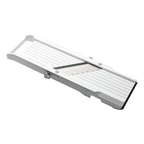 Benriner BN-64W-1 Mandolina Cortadora Para Verduras, Plástico ABS, 3 Cuchillas Intercambiables, Blanca, Clásica