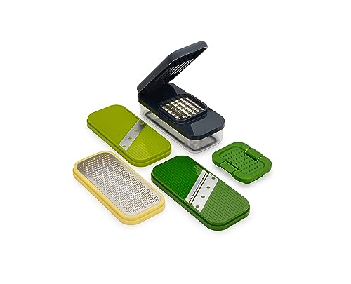 Joseph Joseph Multi-Prep Compact 4 en 1 Cortador Multifuncional de Cocina, Madolina, Picadora Manual de Verduras, Rallador, con Contenedor