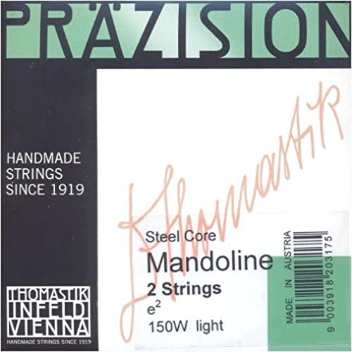 Thomastik Cuerda Mi 150 ligero (1 par) núcleo de acero estañado para Mandolina Präzision/Precisión/Precisión juego 154 ligero