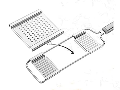 Cortador de verduras multiusos 3 en 1 de acero inoxidable, rallador de queso, rallador multiusos para verduras, cortador de mandolina ajustable