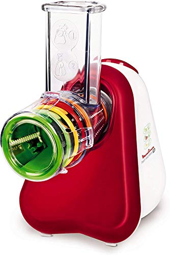 Moulinex Fresh Express Plus - Rallador, 5 funciones, 200W, 1 L, 1 dB, metal, rojo/blanco